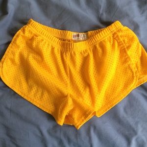 Golden Yellow Mesh Shorts