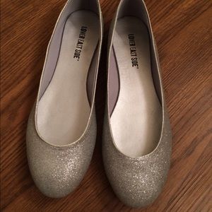 Lower East Side silver glitter ballet flats 7.5