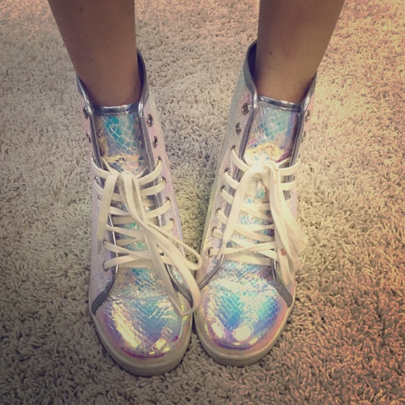 Urban Outfitters Iridescent Hidden Wedge Sneakers