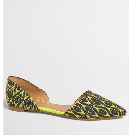 J. Crew Shoes - Factory graphic woven D'orsay flats kiwi & black