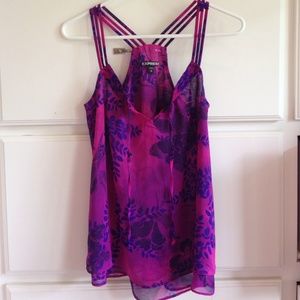 Express fucshia/blue top