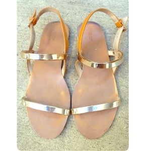 Zara Flat sandals with metallic straps