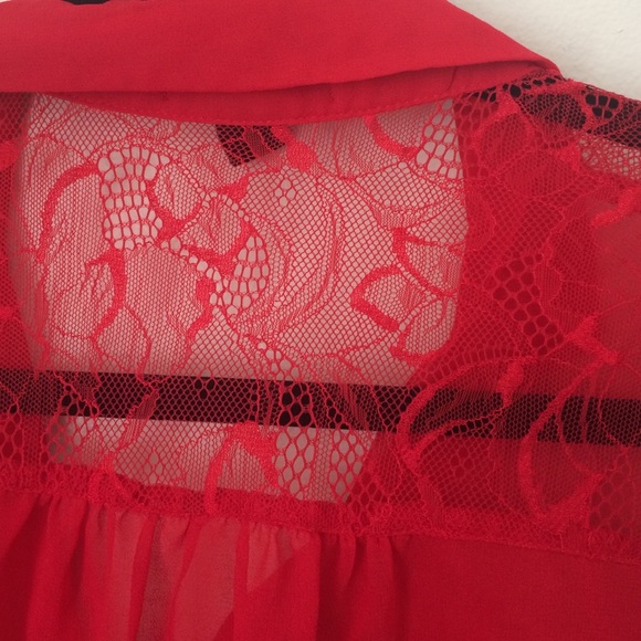 Red Button Up Tank - Picture 3 of 3