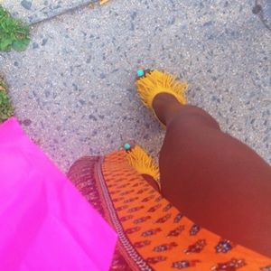 Naughty Monkey Mustard Yellow Moccasin Clogs