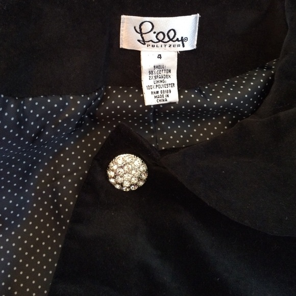 Lilly Pulitzer 🎉HOST PICK🎉 Black Velvet Jacket - Picture 4 of 4