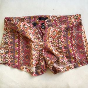 Aqua Tribal Print Shorts