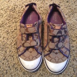 Purple Detail Coach Shoes. No box. Good Condition