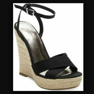 Madden Girl black platform wedge