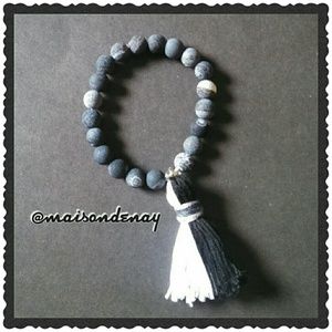 Semi precious tassel bracelet