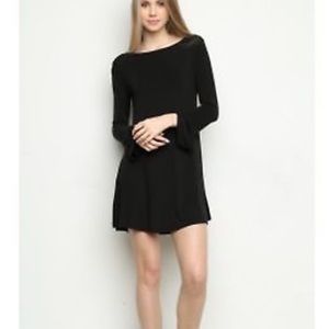 black shirt dress long sleeve