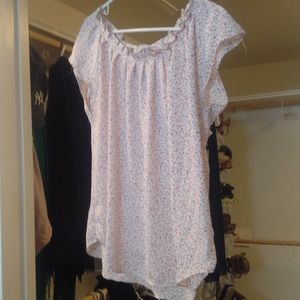 Floral LC by Lauren Conrad blouse w/ bow tie back.