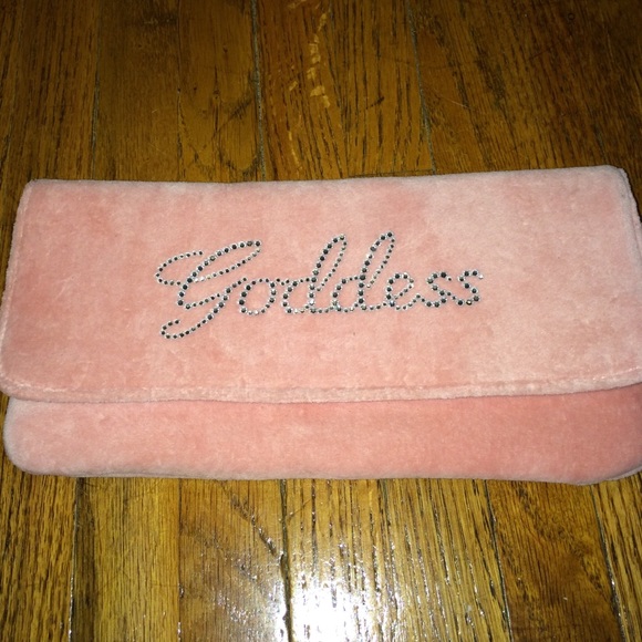 Pink Bling Goddess clutch with magnetic close