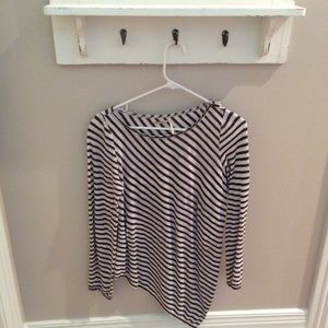 Max Studio Brown and White Angled Top