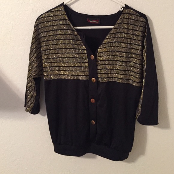 Gold and black blouse