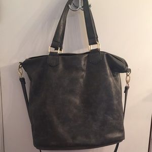 gray pleather cross body bag