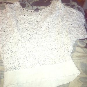 White flower Crochet top