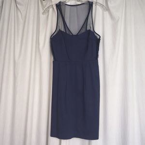 Lush Navy Blue Mesh Cutout Bodycon Dress