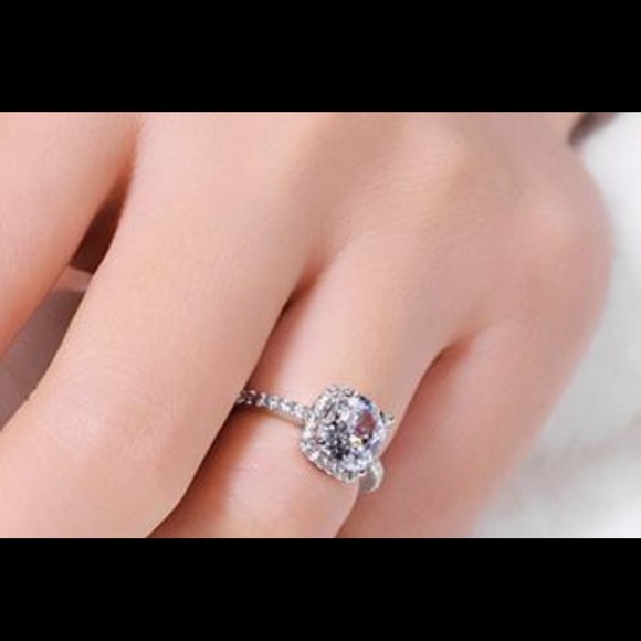 3 carat princess cut NSCD Synthetic diamond ring