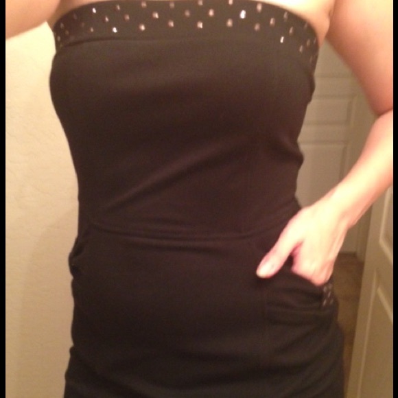 Strapless black cocktail dress - Picture 2 of 4