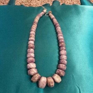 Polished stone necklace