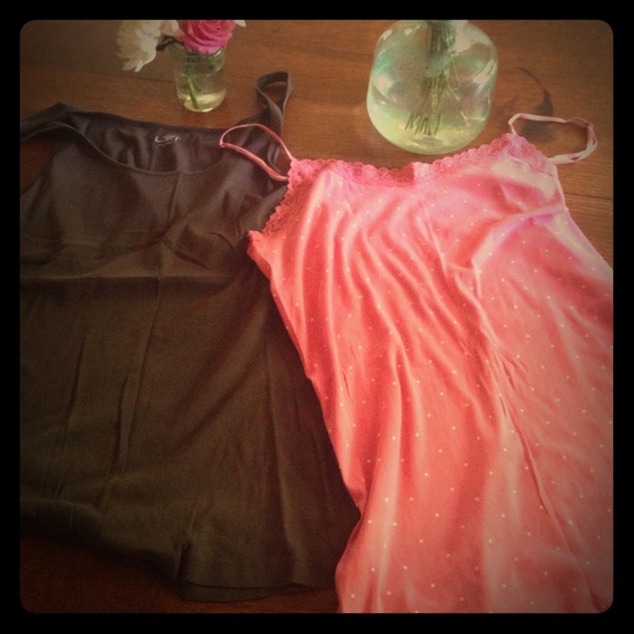 GAP Tops - Cami bundle! Chocolate brown & baby pink polkadot