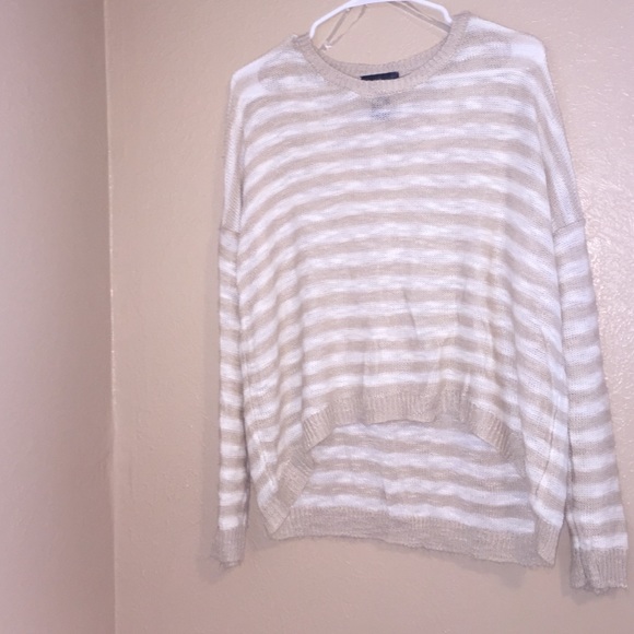 Oversized striped lace sweater