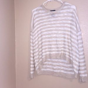 Oversized striped lace sweater
