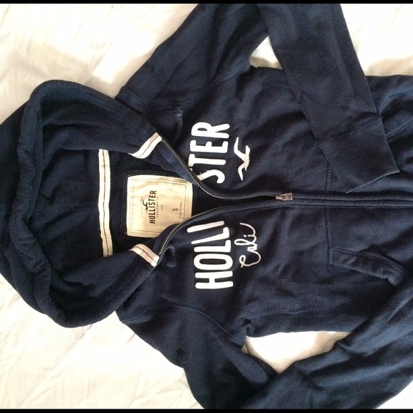 Hollister Zip Hoodie Navy Blue