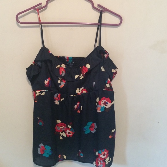 AE navy flowered tank