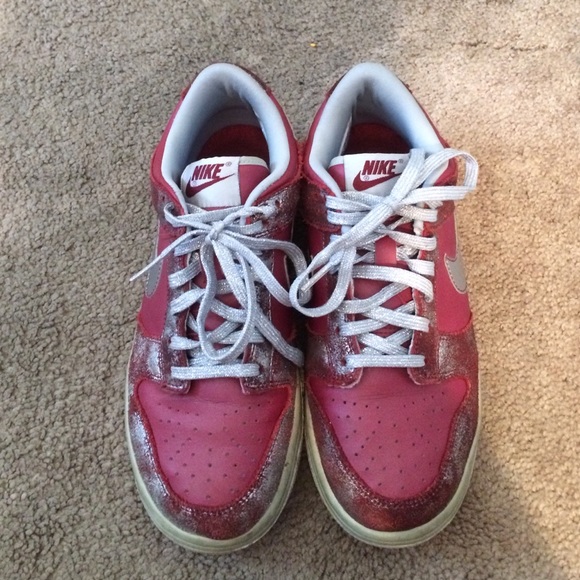 Purple and silver Nikes