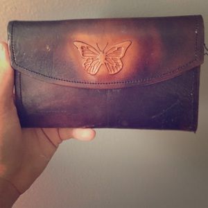 Butterfly leather wallet