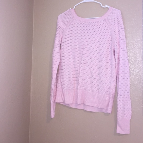 American Eagle light pink sweater w zipper