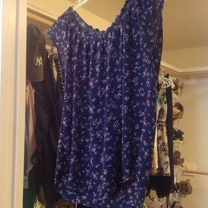 Floral LC by Lauren Conrad blouse w/ bow tie back