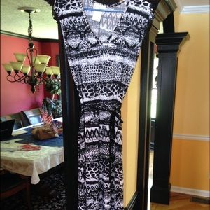 black and white long dress