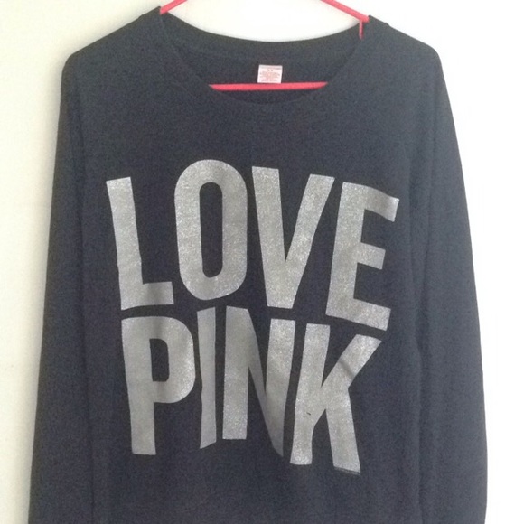 ❌SOLD❌VS PINK Black Sparkly Crewneck