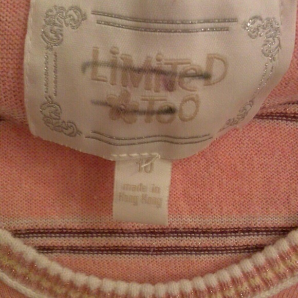 Limited too peach lng sleeve striped hooded top - Picture 4 of 4