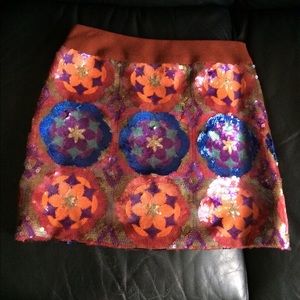 🎉HP🎉Nanette Lepore Sequin Silk Crepe Mini Skirt