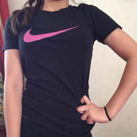 Nike Pink And Black Slim Fit Top