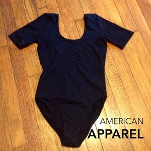 American Apparel black bodysuit low back
