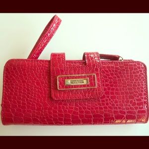 Like new Kenneth Cole Reaction Pink Croc Wristlet