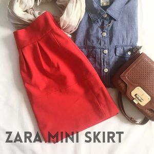 Zara Coral Mini Skirt