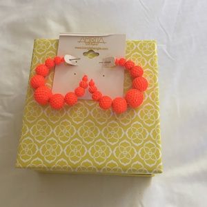 Brand new Amrita Singh Neon Orange Hoop Earrings