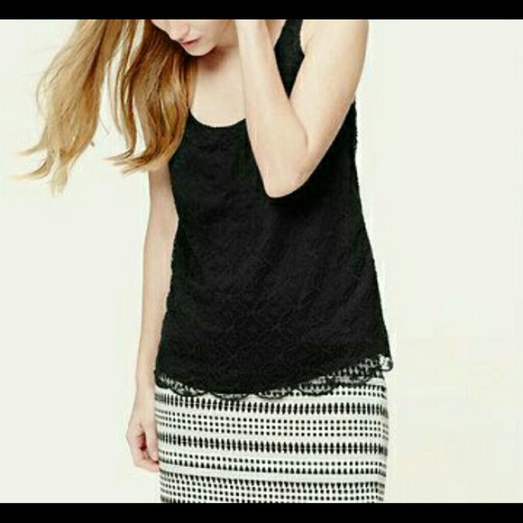 Lace overlay Black Tank