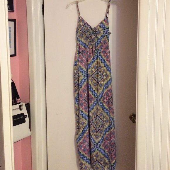 a long colorful summer dress