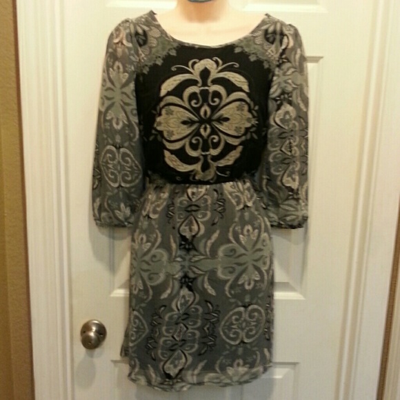 ANGIE Black Grey Dress