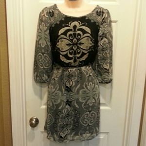 ANGIE Black Grey Dress