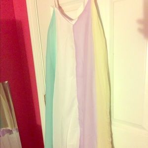 Multi color, spaghetti strapped flowy dress