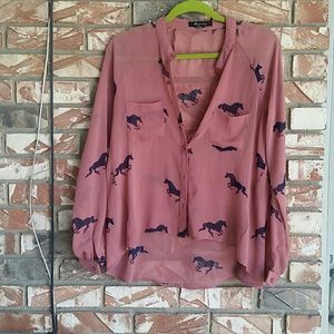 Women's sheer button down