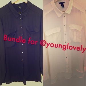 H&M white and black shirts