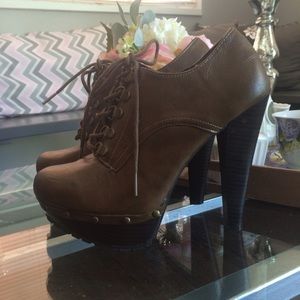 Brown ankle booties